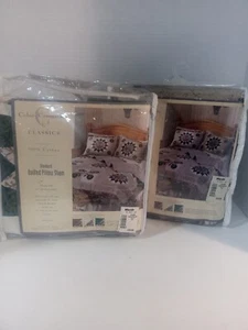 2 Vtg Montgomery Ward Color Connection Classics Quilted Pillow Shame Brentwood  - Picture 1 of 7