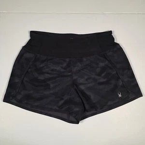 Spyder Womens Woven Active Run Shorts Black Camo Size M - Picture 1 of 6