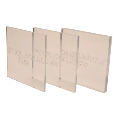 WHOLESALE POS Square Clear Plastic Acrylic Perspex® Sheet & Block 1mm - 50mm Thick Panels