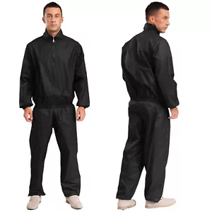 Herren Sauna Sweat Outfits Workout Jacke Taille Oberbekleidung Und Hosen Übung - Bild 1 von 29