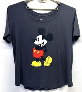 Disney MICKEY MOUSE Black/DGray SS T-Shirt Sz 2X Great Graphic Rare Version - Imagen 1 de 17