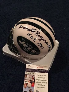 DONALD ROGERS MAYNARD SIGNED NEW YORK JETS MINI HELMET JSA RARE DON - Picture 1 of 1
