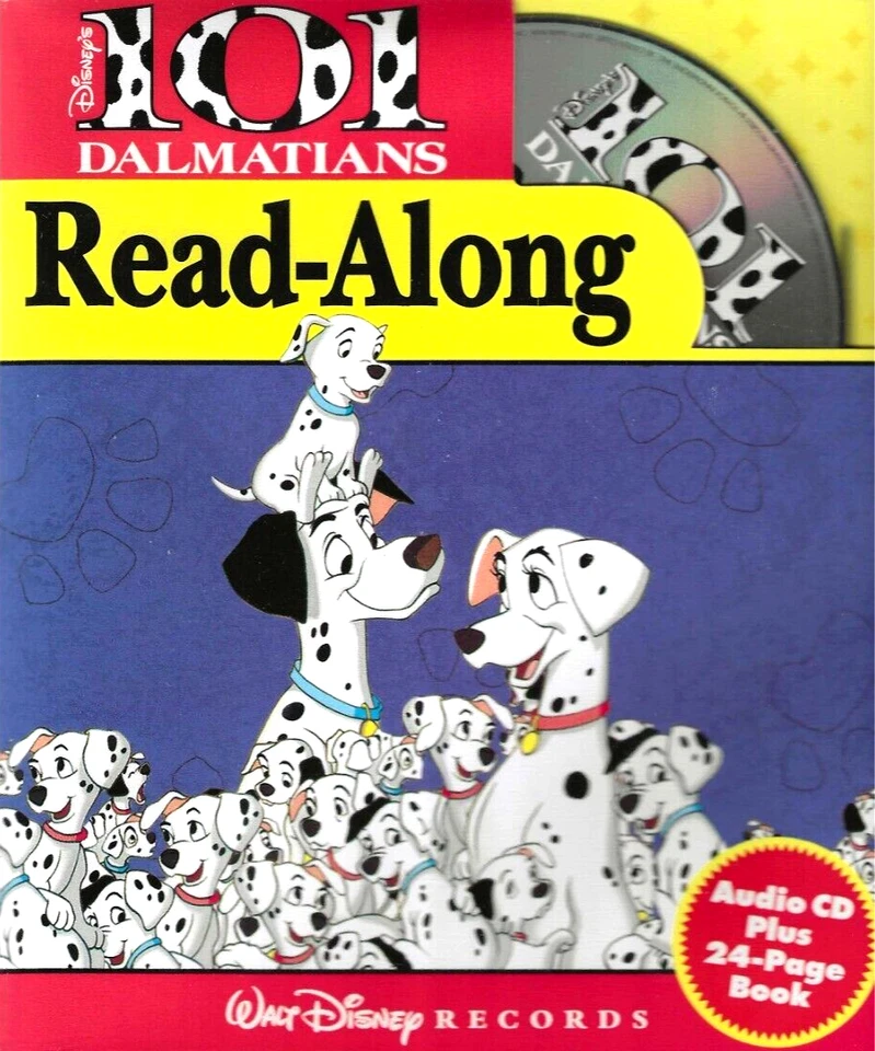 Disney, 101 Dalmatians Read Along NEW  Book & CD 24 Pages Character Voices story - Image 1 of 3