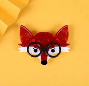 Handmade fashion acrylic animal brooch cartoon Fox pins jewelry accessories - Picture 1 of 4