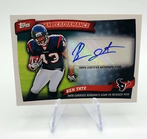 2010 Topps Peak Performance Auto Ben Tate #PPA-BT Rookie Auto RC Texans - Picture 1 of 4