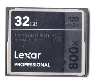 Lexar Professional 32GB 800x 120MB/s UDMA 7 CF Compact Flash Camera Memory Card - Picture 1 of 2