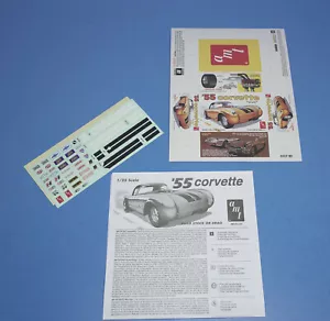 AMT 1955 Corvette Roadster Decals, Instructions and Mini-Box 1/25 Scale - Picture 1 of 5