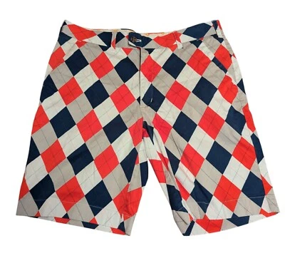 Pantalones Cortos de Golf De Colección Loudmouth Para Hombres Dixie Rojo Blanco Azul Argyle Talla 36 Foto 1 de 4
