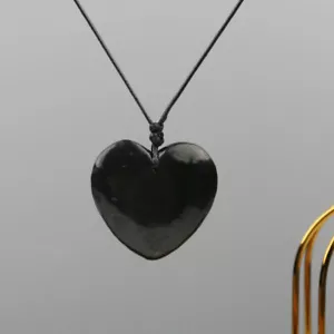 Shungite Pendant Heart Necklace EMF Protection Grounding Karelian Stone Healing - Picture 1 of 7
