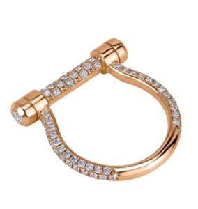 Frivole Between the Finger 0.24 ctRound LabGrown Diamond Engagement Gold Ring - Picture 1 of 10