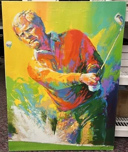 Jack Nicklaus Signed Malcolm Farley Giclee 30x40 Canvas Beckett COA - Picture 1 of 7