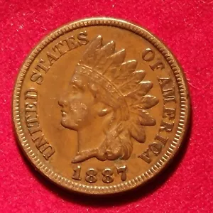 Centavo cabeza india 1887 doble matriz anverso nieve-1 - Imagen 1 de 8