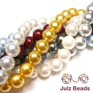 Glass Pearl Beads - Grade A Superior Quality - Lasting Pearlised Finish - Picture 1 of 29
