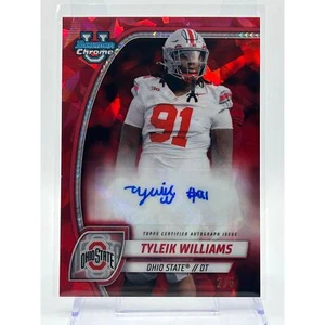 2024 Bowman U Sapphire Tyleik Williams Red Refractor Auto 2/5 SSP Ohio State - Picture 1 of 2