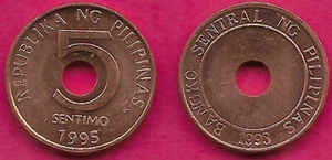 FILIPPINE 5 SENTIMOS 1995 UNC VALORE NUMERICO INTORNO AL FORO CENTRALE, FORO AL CENTRO - Foto 1 di 1