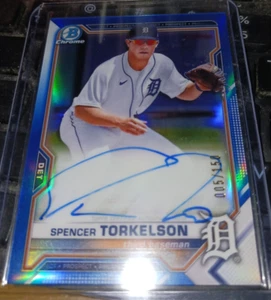 2021 Bowman Chrome Spencer Torkelson Auto Blue Refractor /150 Mint Tigers CPA-ST - Bild 1 von 1