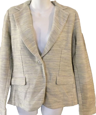 Cabi 713 Sz 8 Lemon Zest /Grey 1 Button Stretch Tweed Jacket NWT $138 - Image 1 of 4