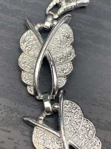 Bracciale VINTAGE FIRMATO Sarah Coventry maglia argento brillante lungo 7 1/4” bello! - Foto 1 di 9