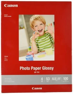 Canon GP-701 8.5x11 inch Glossy Photo Paper - 100 Sheets - Lot of 2 = 200 Sheets - Picture 1 of 8
