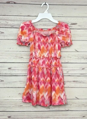 BCBG Girls Sundress Multicolor Pink Orange XS 5-6 Summer Fun - Image 1 of 4