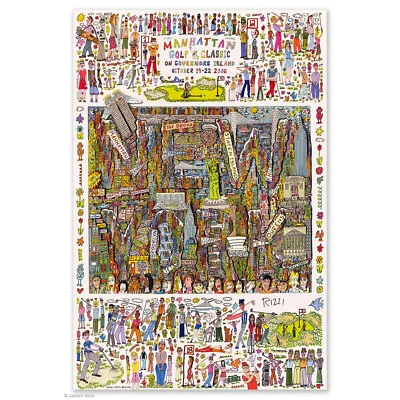 James Rizzi - Manhattan Golf Classic 2006, Poster / Plakat handsigniert, NEU - Bild 1 von 4