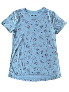 Camiseta gris pequeña Harry Potter para mujer símbolos de hechizos rojos licencia oficial - Imagen 1 de 5