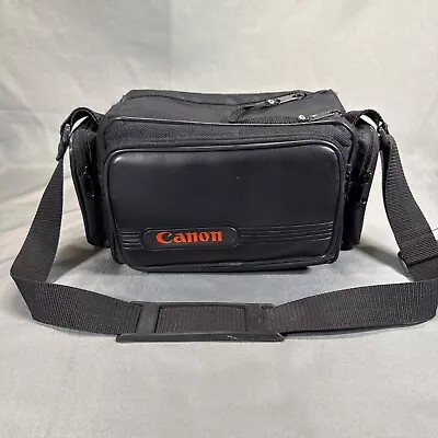 Canon Vintage Camera Shoulder Bag - Black - Side & Front Zip Pockets - Image 1 of 4