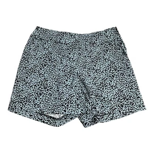 Jamie Sadock Golf Shorts Women’s 10 Blue Black Cheetah Print Side Zip Pockets - Picture 1 of 6