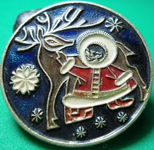 Christmas tree Pin Badge Santa Claus New Year - Picture 1 of 4