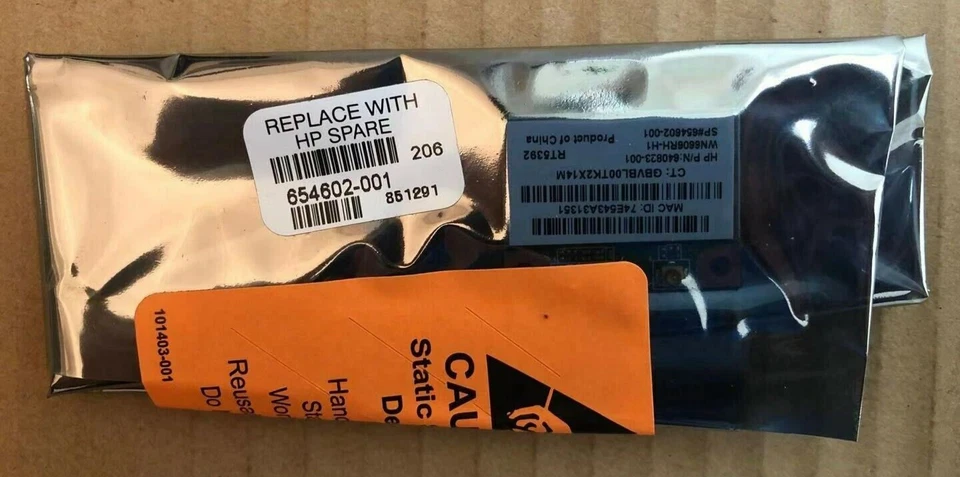 HP 654602-001 802.11b/g/n WLAN PCIe card (Kingfisher)  - Image 1 of 1