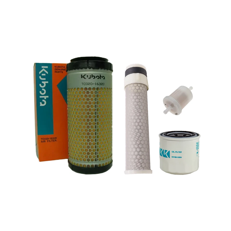 Genuine OEM Kubota RTV 1140 Filter Kit Inner Air, Outer Air, Oil, Fuel Only - Image 1 of 1
