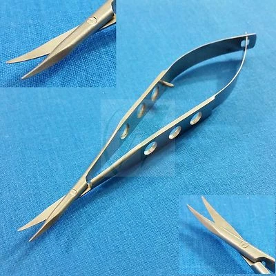 MCPHERSON WESTCOTT STITCH MICRO SURGERY OPHTHALMIC SCISSORS CURVED TIPS 4.5" - Image 1 of 4
