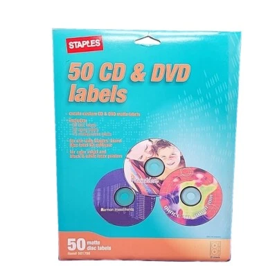 New Staples Laser Inkjet CD DVD Labels White 50 Pack Item # 501768 - Image 1 of 3