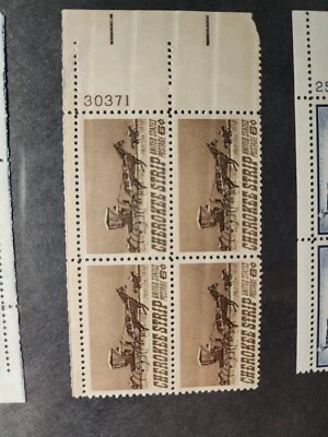 1968 Cherokee Strip Plate Block Of 4 6c Postage Stamps Sc# 1360 Unused - #B34 - Image 1 of 3