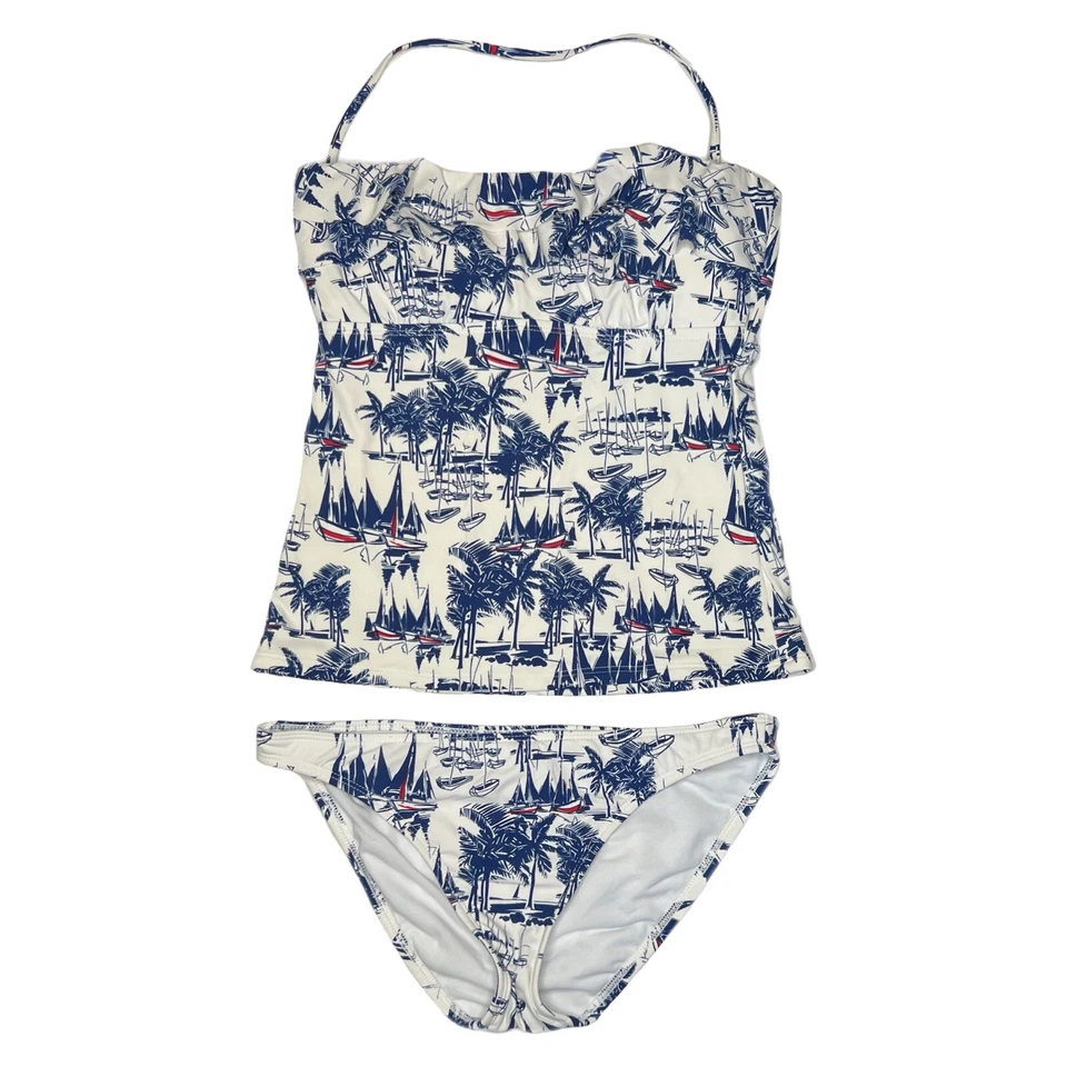 女式沐浴套装 Sperry Topsider Tankini 中号航海 2 件比基尼 — 第 1/4 张图片