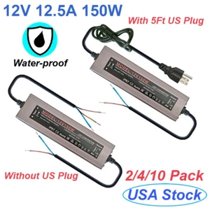 Outdoor IP67 Transformer Power Supply Adapter LED Light Driver DC 12V 12.5A 150W - Picture 1 of 14