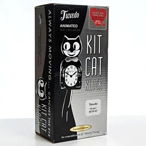 TUXEDO KIT CAT CLOCK 15.5" Limited Edition USA MADE Kit-Cat Klock - Open Box - Picture 1 of 3