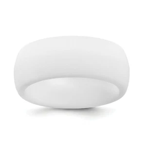 Unisex 8.7mm Wide Durable White Silicone Wedding Band Sizes 7 to 14 - Picture 1 of 11