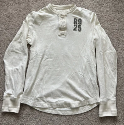 Camisa Ruehl Nº 925 Para Hombre Manga Larga Henley Botón Talla Grande Blanca Foto 1 de 4