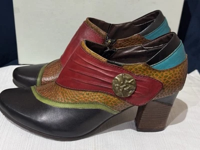 SPRING STEP L'ARTISTE FIA-BM 39 EU/8.5US BOOTIE GENUINE LEATHER BLACK MULTI New - Image 1 of 4