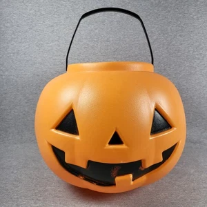 Large JUMBO Target Halloween Pumpkin Pail Candy Bucket Blow Mold w/ Handle 15'' - Picture 1 of 9
