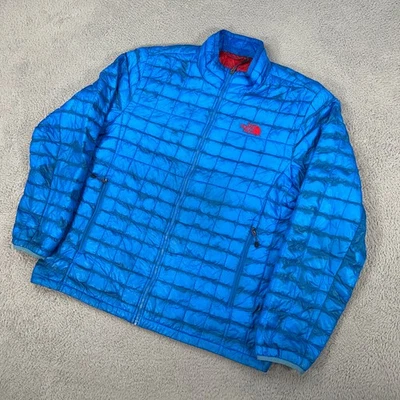 Chaqueta The North Face Para Hombre XL Azul Cremallera Completa Thermoball Acolchada Puffer DEFECTO LEER Foto 1 de 4