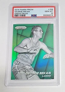 GEORGE MIKAN 2014-15 Panini Prizm Green Prizm SP PSA 10 - Picture 1 of 2