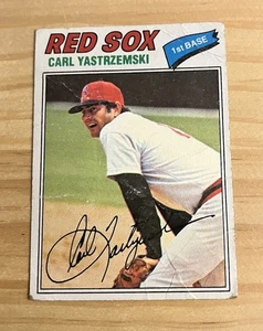 1977 Topps Carl Yastrzemski Card 480 Boston Red Sox  MLB HOF MVP  Creases Poor - Picture 1 of 2