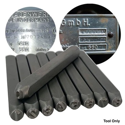 Volkswagen Data Plate Die Punch Set for VW Vin ID Data Tags bus beetle ghia kdf - Image 1 of 4