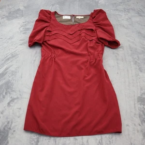 Interlud Dress Womens Small Red Puff Short Sleeve Short Mini Cocktail Formal - Picture 1 of 19