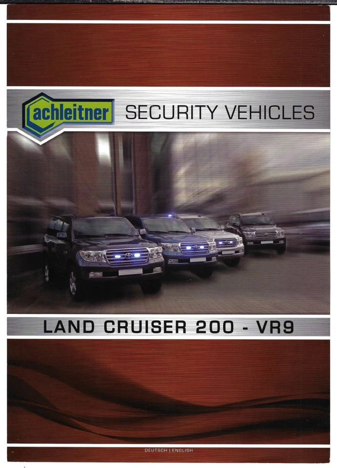 Achleitner Toyota Land Cruiser 200 Shield 2016 Bilingual Single Sheet Brochure - Image 1 of 1