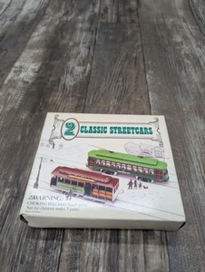 HO Scale 2 Classic Streetcars San Francisco Cable Car Desire St Trolley Train - Picture 1 of 18