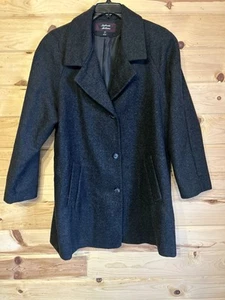 Stephanie Matthews Wool Coat Women’s XL Charcoal Gray Long Past Knee - Picture 1 of 7