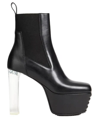 RICK OWENS KISS Botas de Cuero con Parrilla Mínima (41 EU; 8 US Hombres; 11 US Mujeres) $1,895 Foto 1 de 4
